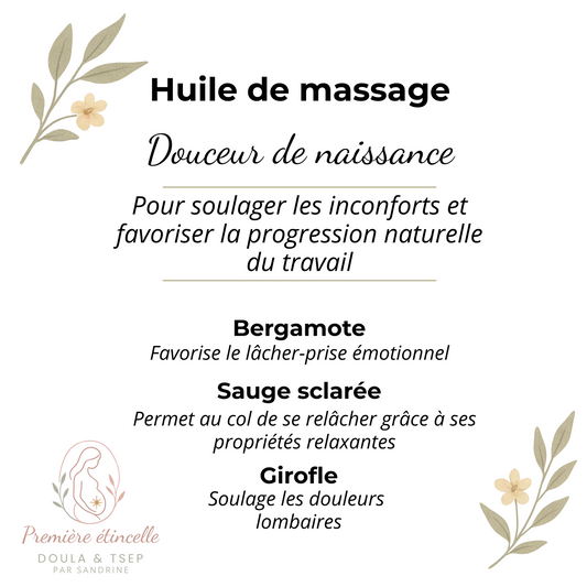Huile de massage - Douceur de naissance