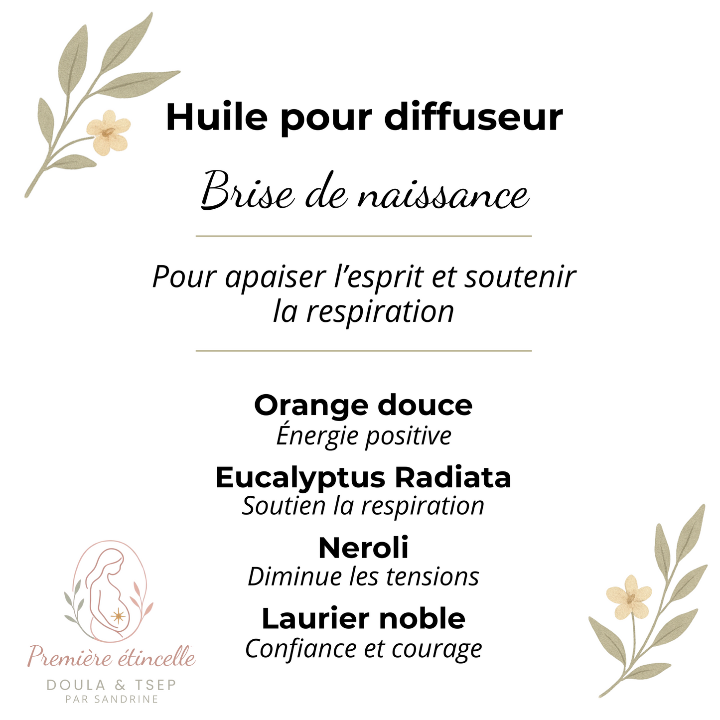 Huile pour diffuseur - Brise de naissance